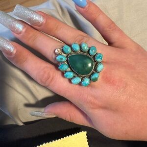 Turquoise and Silver Statement Ring